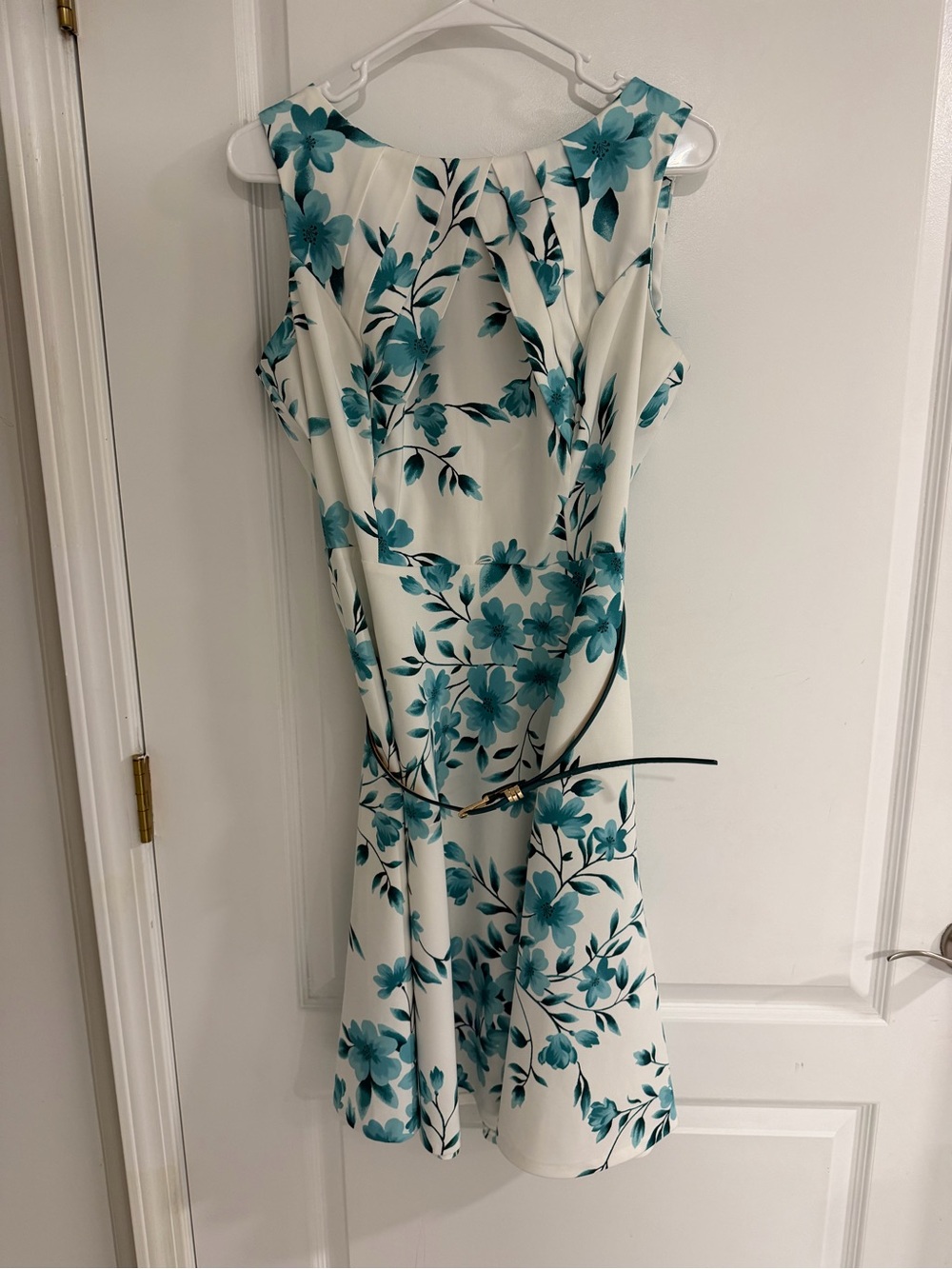 Knee Length White Floral Dress